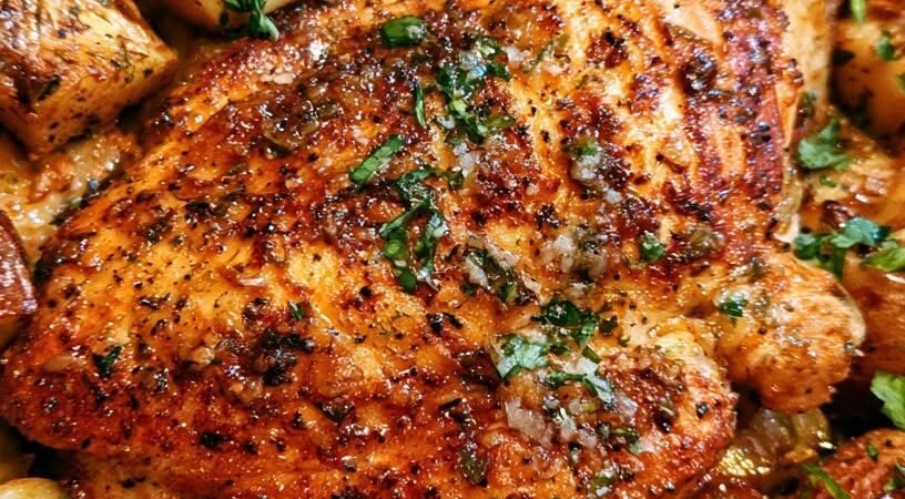 Garlic Herb Chicken Breast with Roasted Potatoes