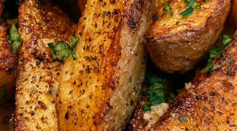Crispy Garlic Herb Potato Wedges
