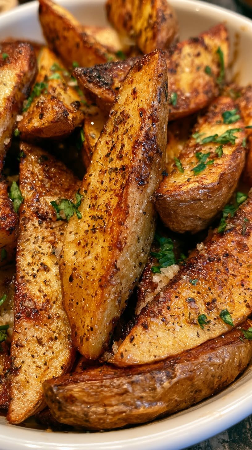 Crispy Garlic Herb Potato Wedges