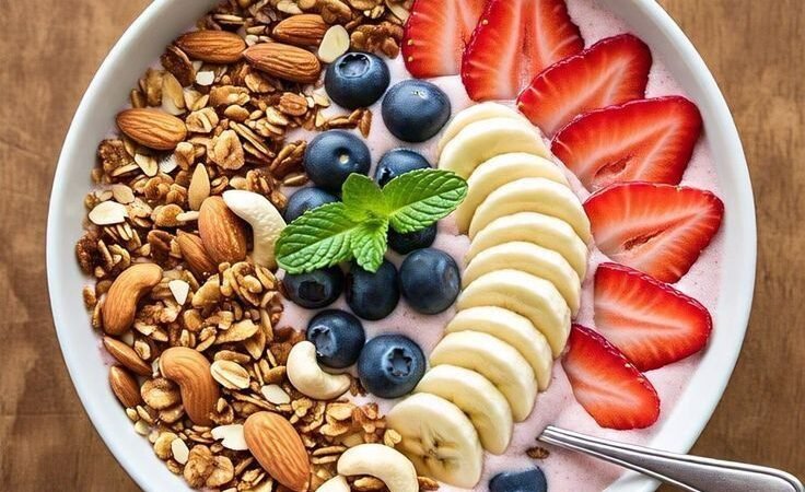 Strawberry Smoothie Bowl Recipe with Granola