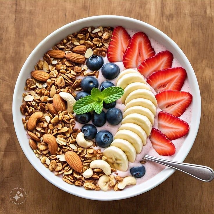 Strawberry Smoothie Bowl Recipe with Granola