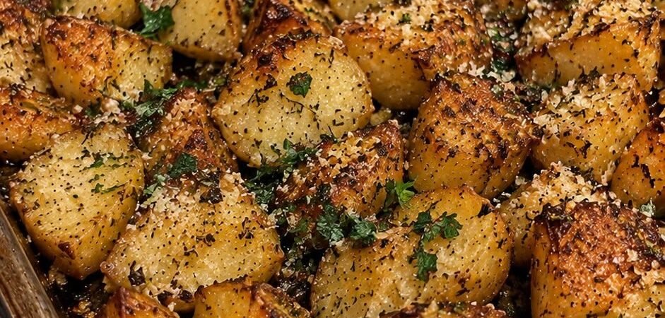 Crispy Garlic Parmesan Roasted Potatoes