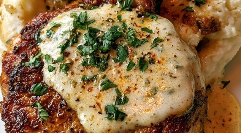 Pan-Seared Pork Chops with Garlic Herb Butter and Mashed Potatoes