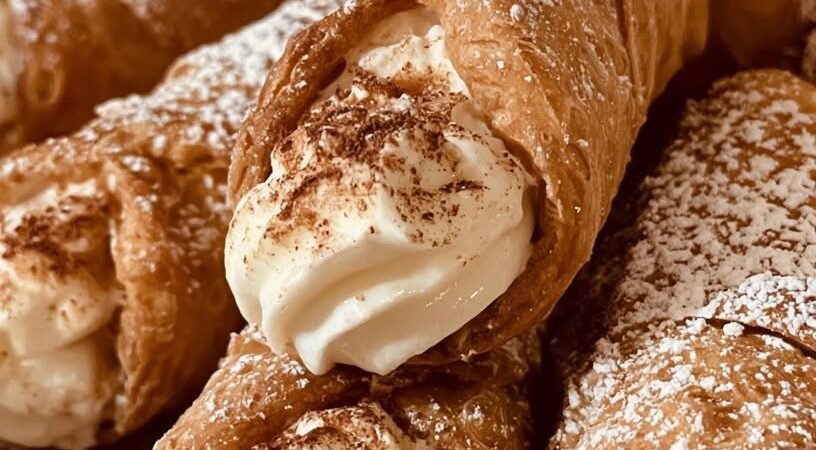 Classic Italian Cannoli with Cinnamon-Dusted Filling