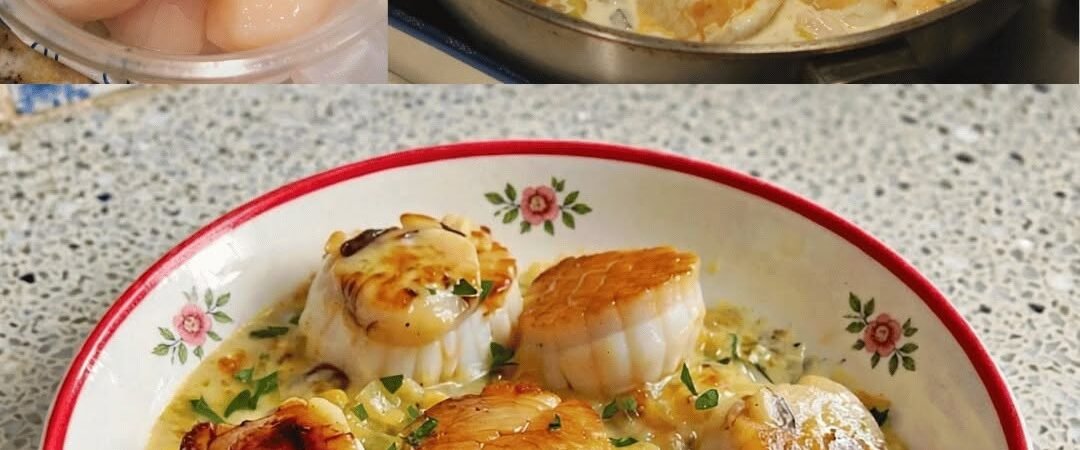 Seared Scallops in Creamy Garlic Butter Sauce