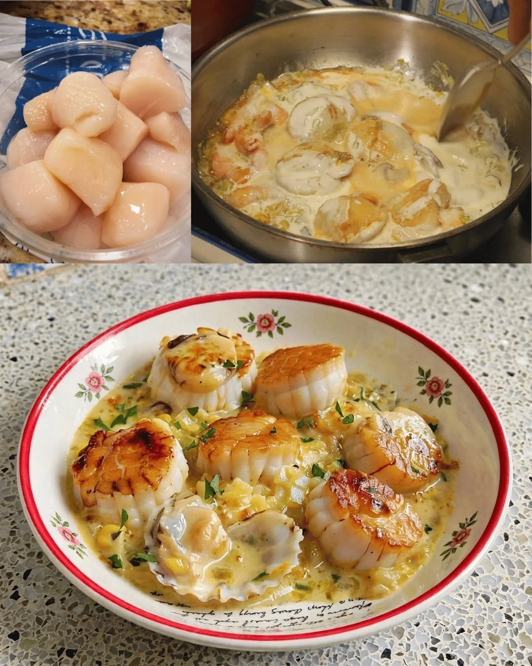Seared Scallops in Creamy Garlic Butter Sauce