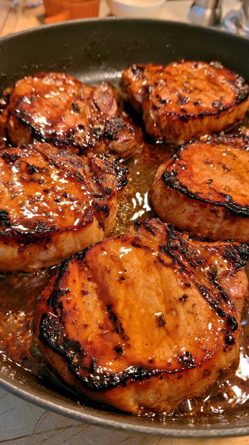Honey Glazed Skillet Pork Chops