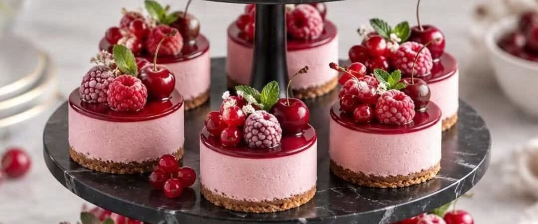 Mini Raspberry Cherry Cheesecakes – Easy No-Bake Dessert