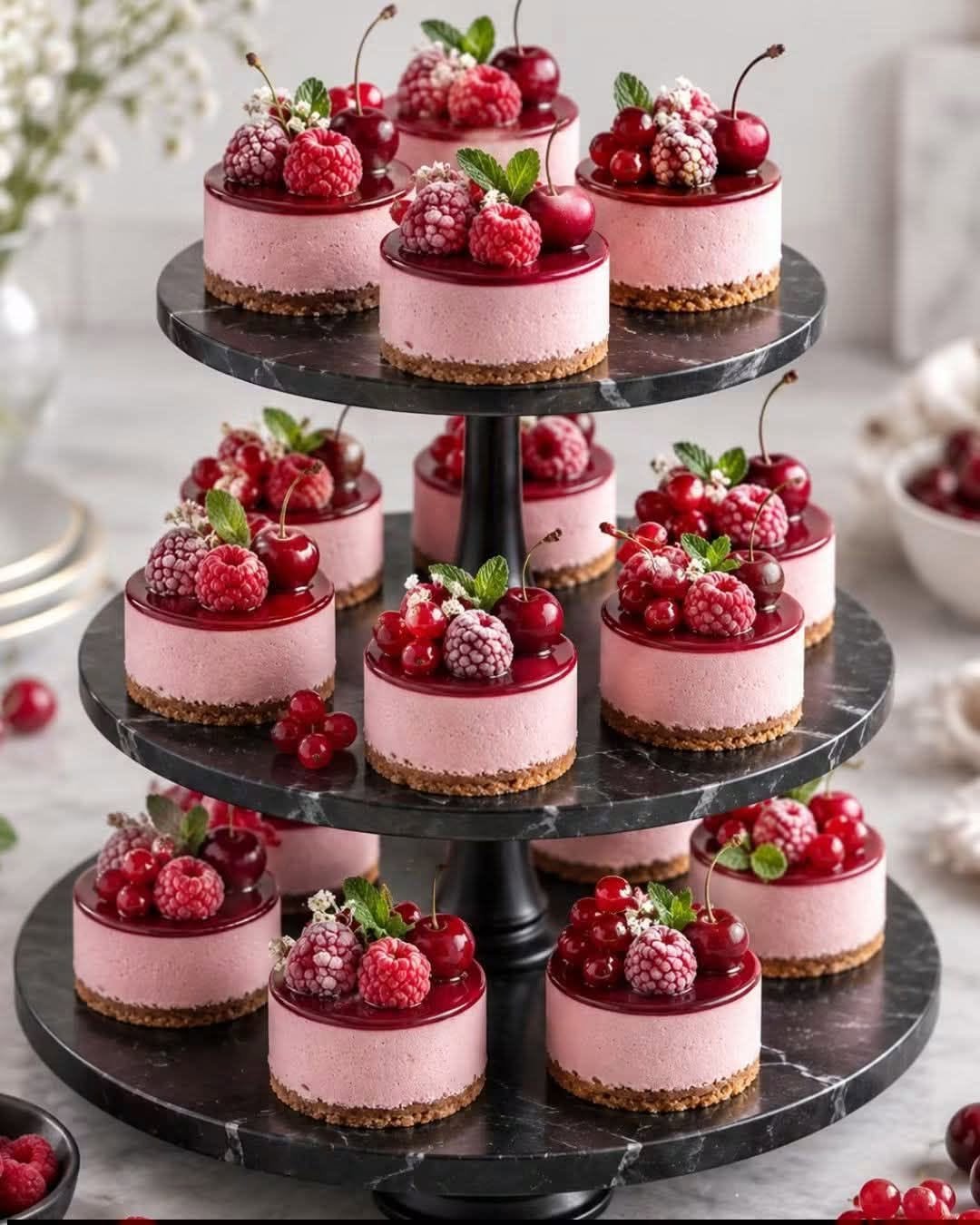 Mini Raspberry Cherry Cheesecakes – Easy No-Bake Dessert
