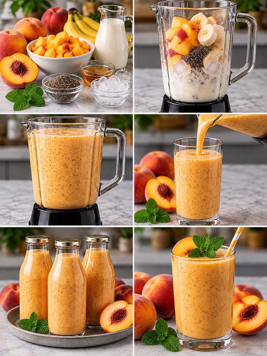 Peach Banana Chia Smoothie