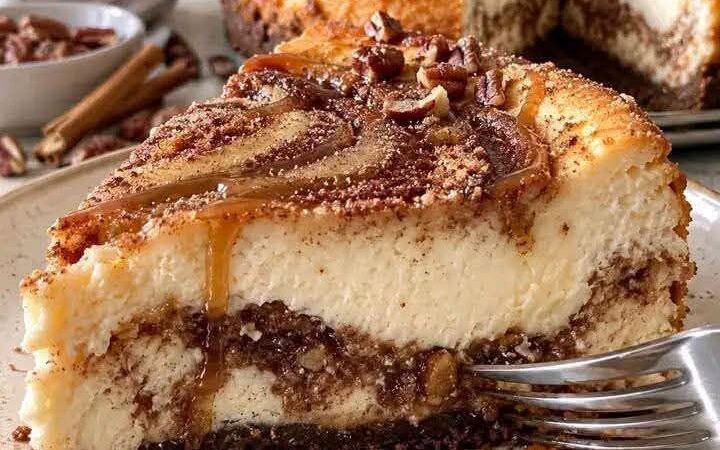 Cinnamon Pecan Swirl Cheesecake