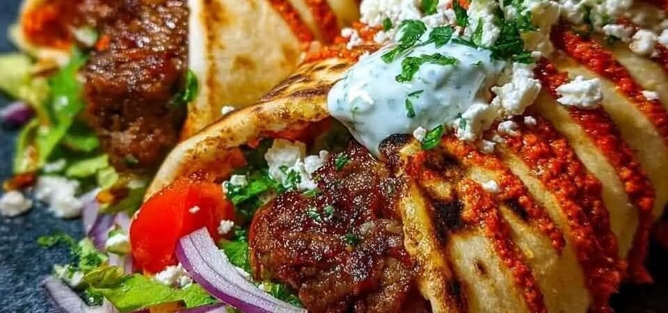 Loaded Beef Street Tacos Recipe with Garlic Yogurt Sauce