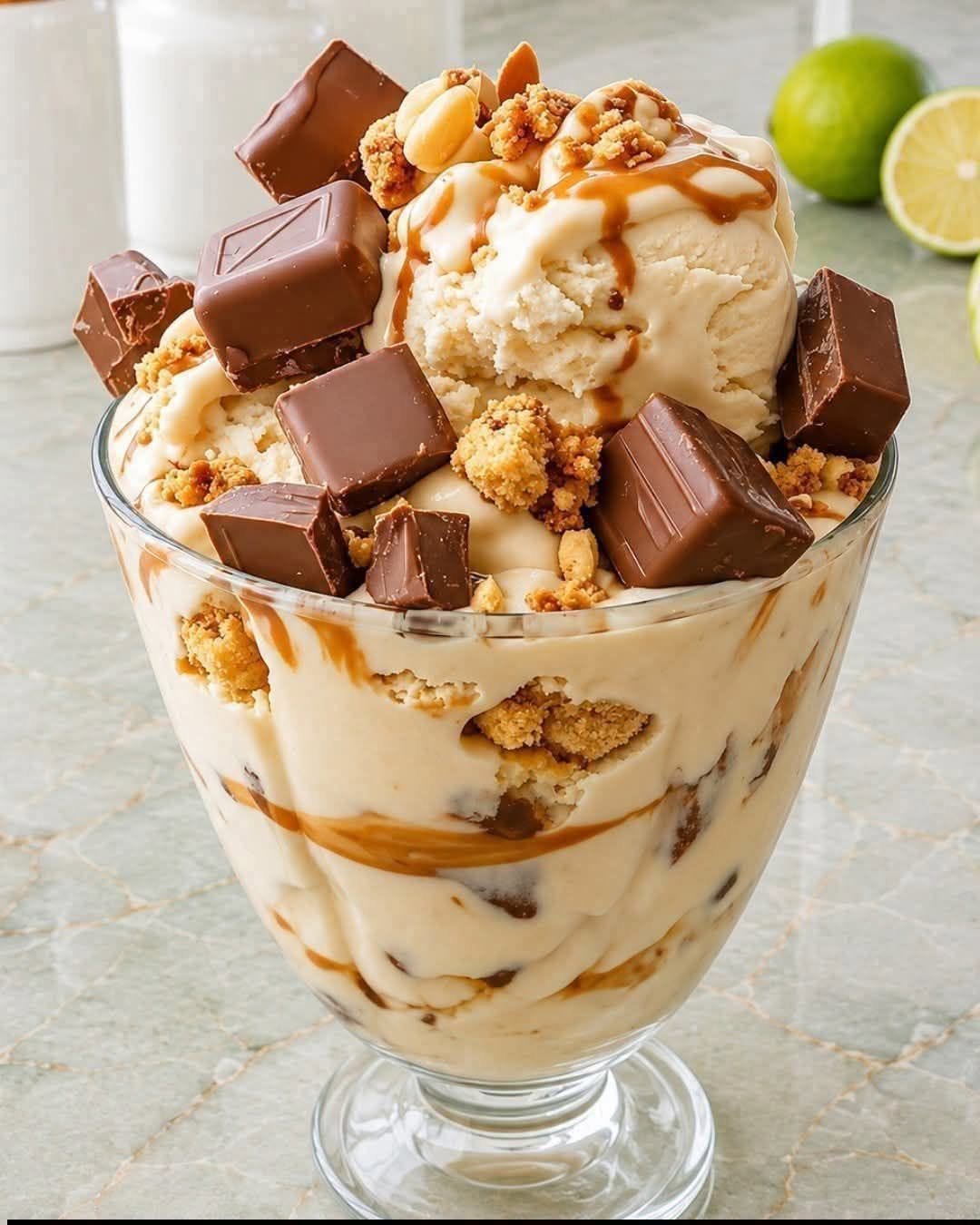 Chocolate Peanut Butter Caramel Ice Cream Sundae