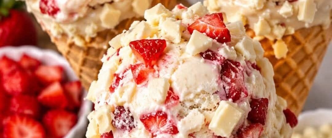 Strawberry White Chocolate Ice Cream