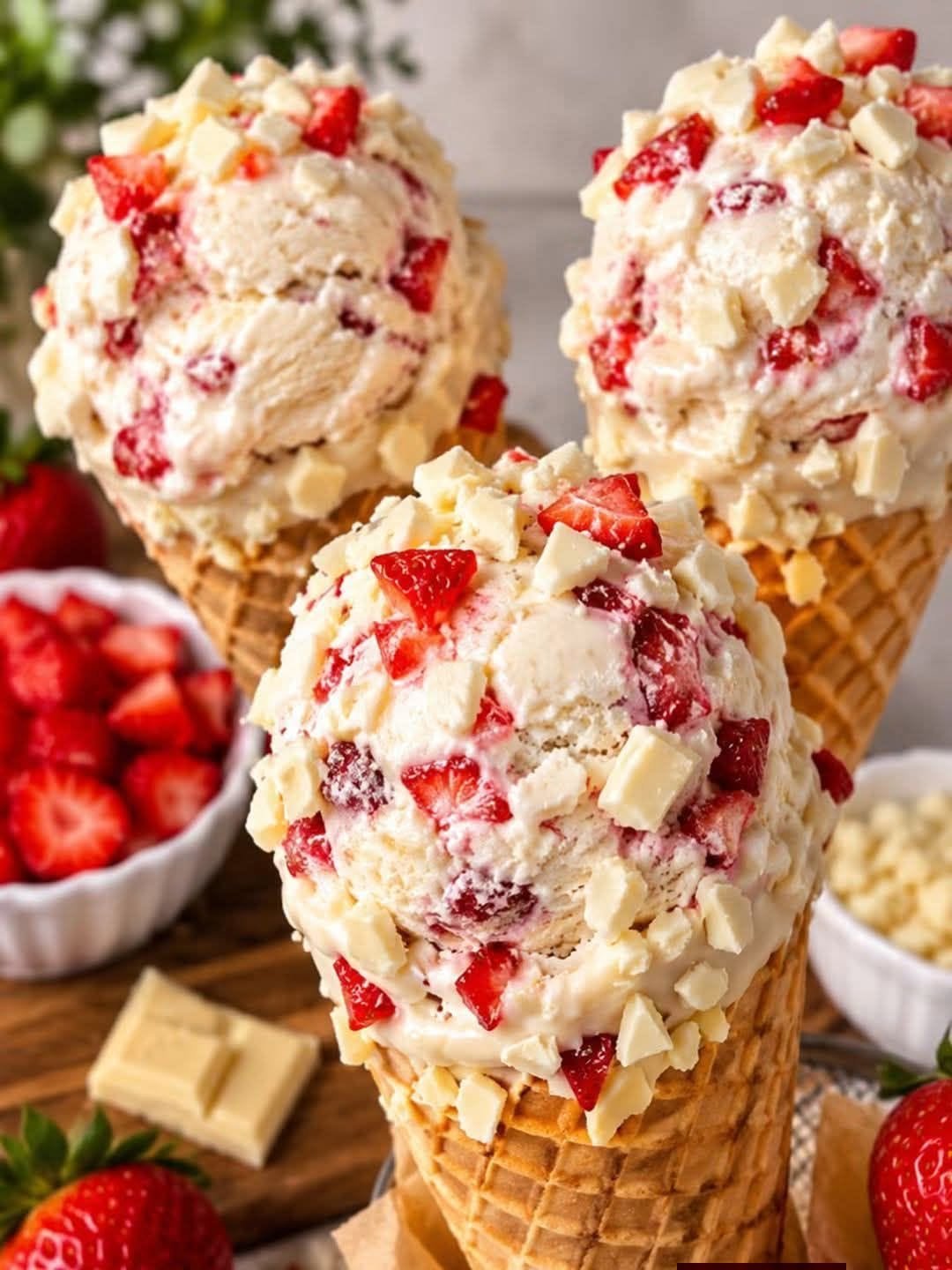 Strawberry White Chocolate Ice Cream
