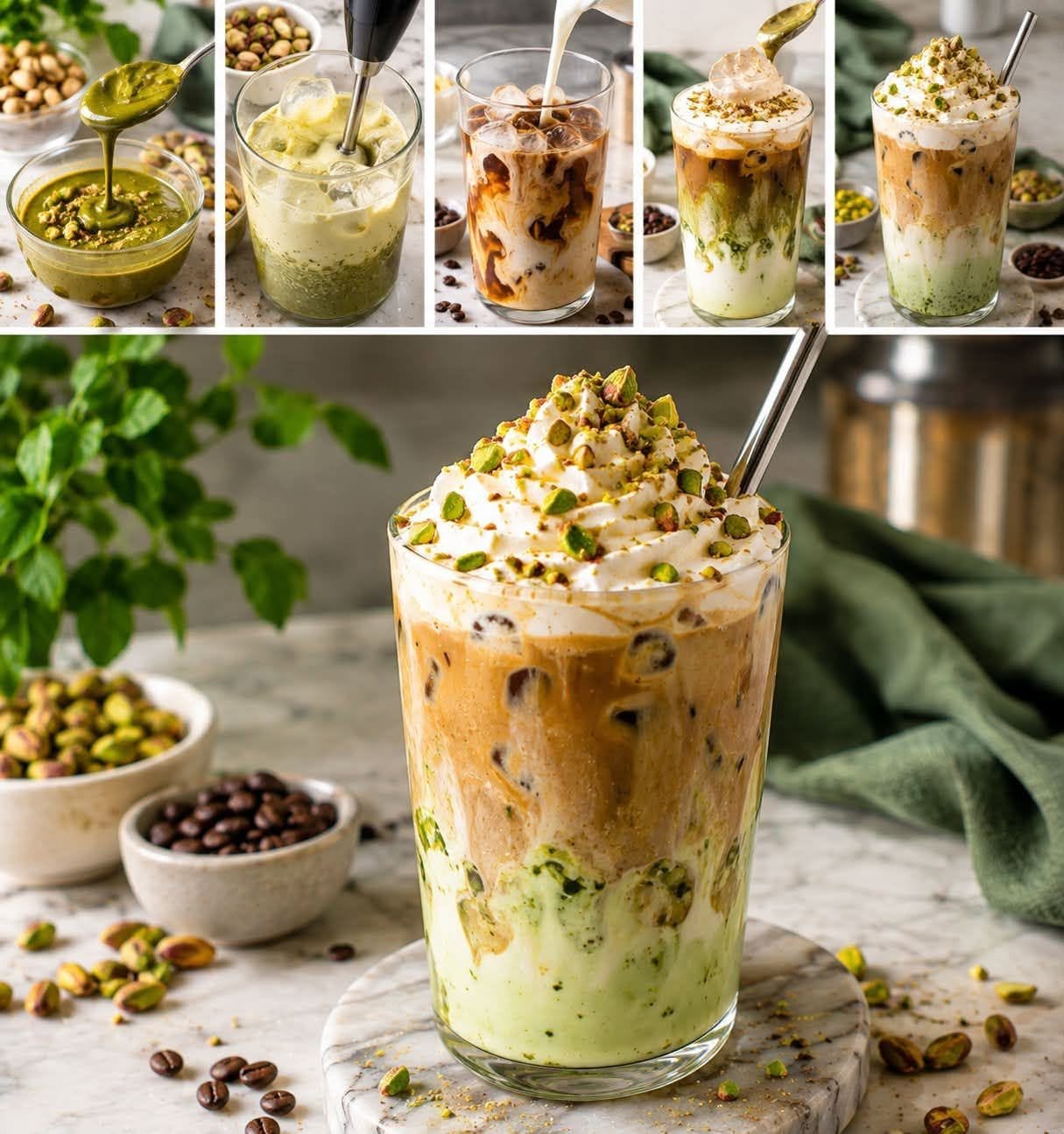 Iced Pistachio Latte Recipe with Espresso
