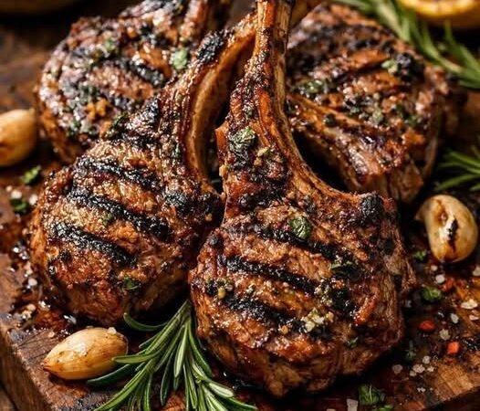 Grilled Lamb Chops with Rosemary and Garlic