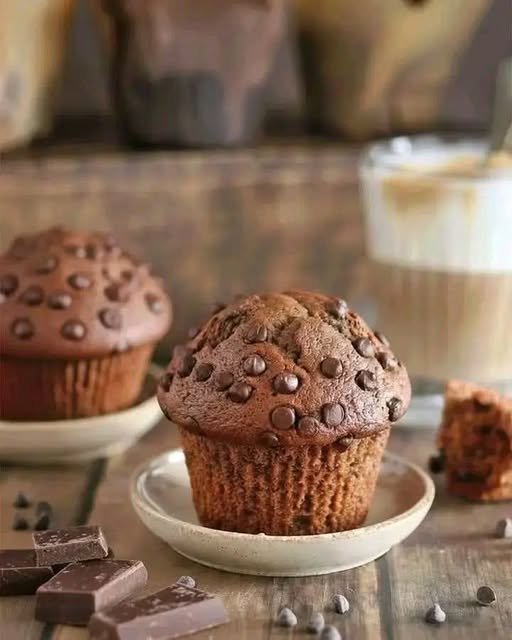 Bakery-Style Chocolate Chip Muffins with Chocolate Chips