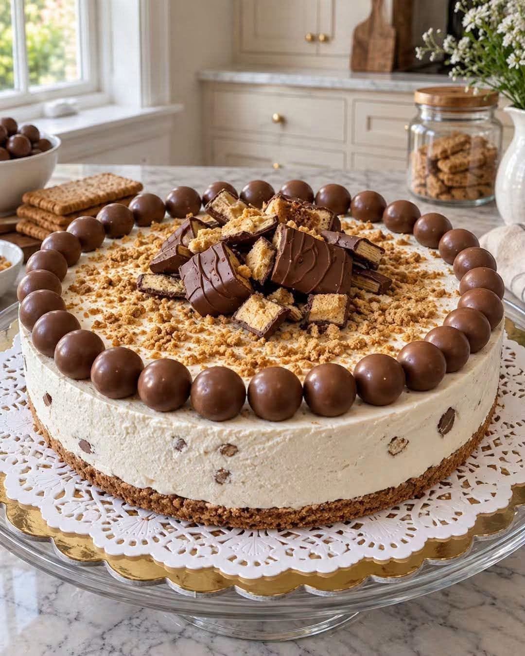 No-Bake Chocolate Wafer Cheesecake with Chocolate Truffles