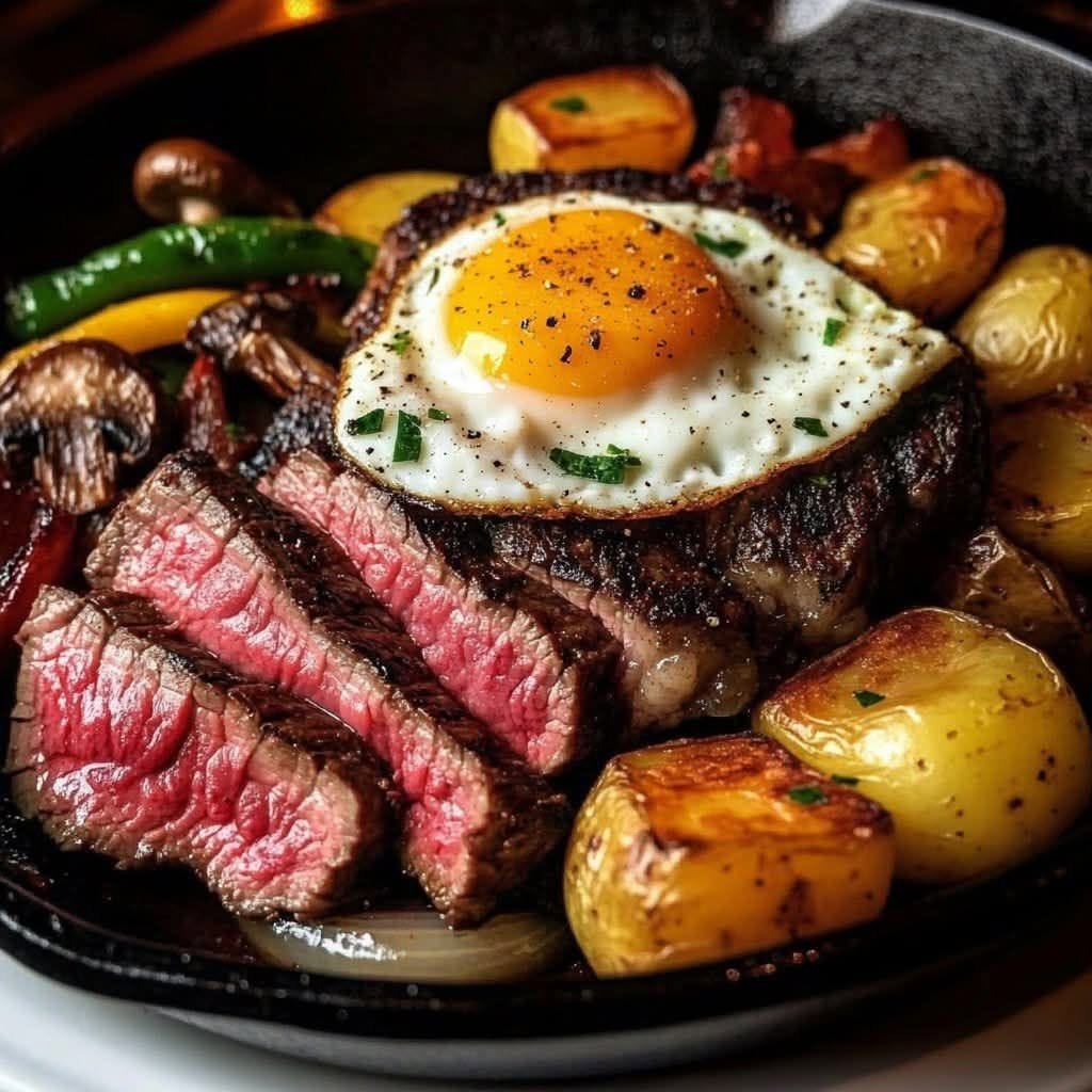 Steak and Eggs with Potatoes: A Hearty Skillet Meal