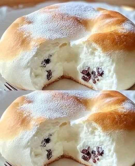 Soft Cream-Filled Milk Buns with Cranberries Recipe