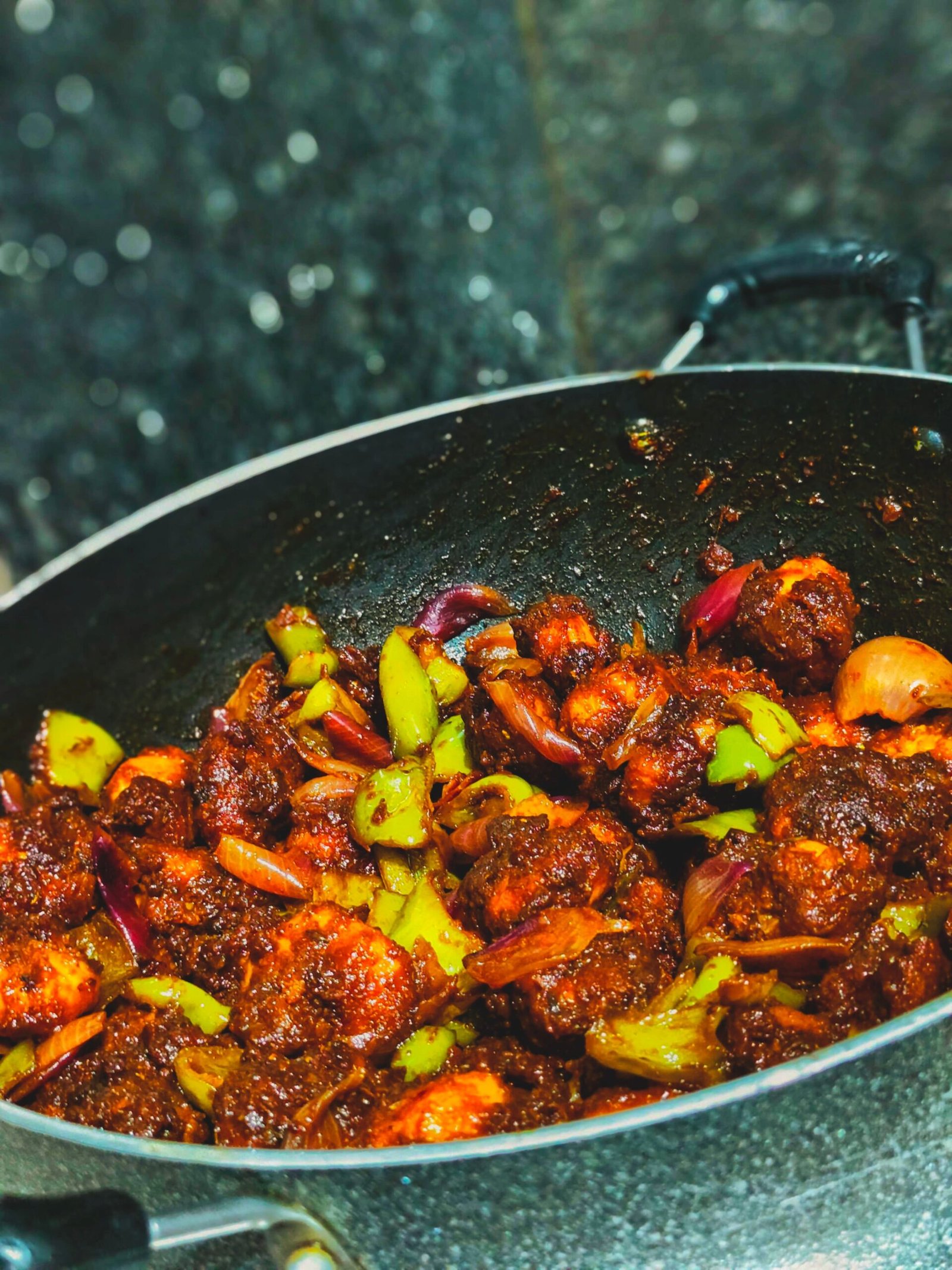 Spicy Chilli Chicken Stir-Fry with Peppers and Onions (Indo-Chinese Style)